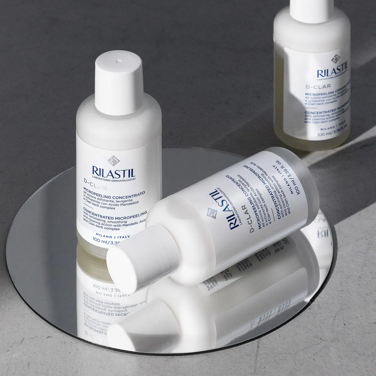 Rilastil D-Clar - Micropeeling Concentrado Facial, Exfoliante, Suavizante y Aclarante + Discos de Algodón - 100 ml, 100 mililitro, 1