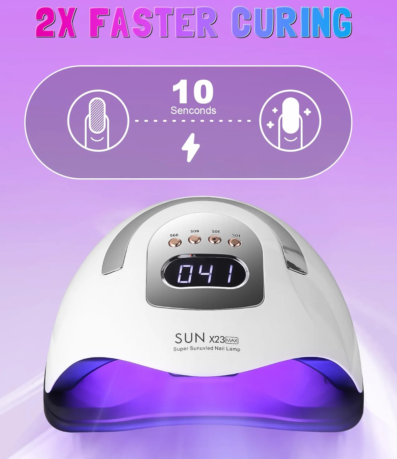 380W Lámpara de Uñas UV LED, 81pcs de cuentas LED Profesional Curado de Esmalte de Gel Secador de Uñas Rápido, con Función de Temporización para Manicura/Pedicure Nail Art en el Hogar y Salón
