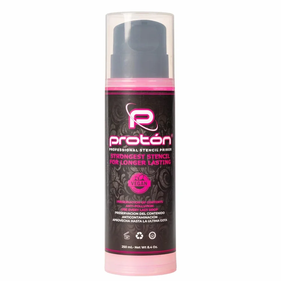 Proton Professional Stencil Primer Rosa AIRLESS SYSTEM - 250ml / 8.5 Oz. Gel transferencia tatuajes maxima adherencia. Stencil Tattoo