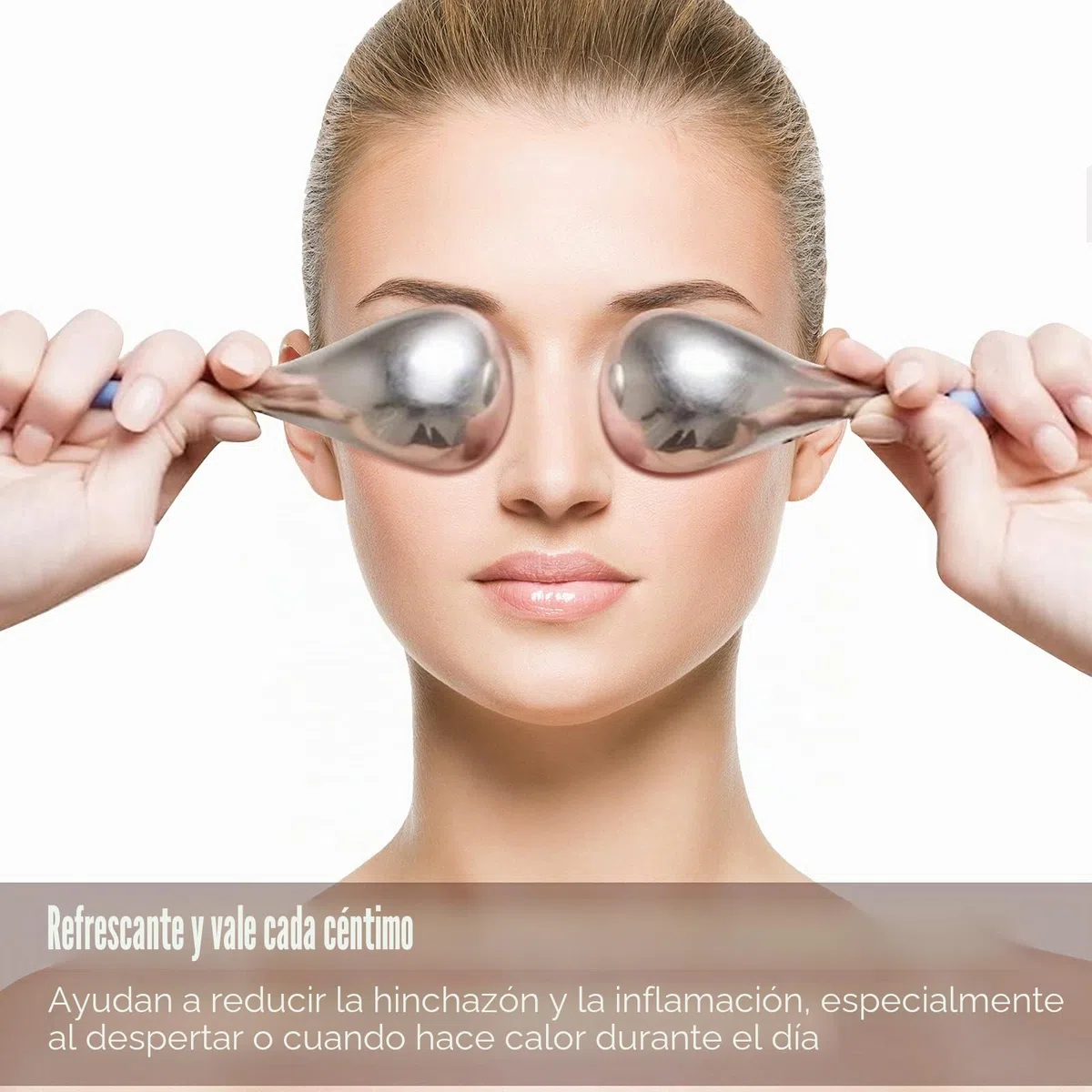 VXDAS - Herramienta Cryo Stick para masaje facial, de acero inoxidable, herramienta de enfriamiento con forma de globo para tratamiento anti edad e hinchazón de los ojos.