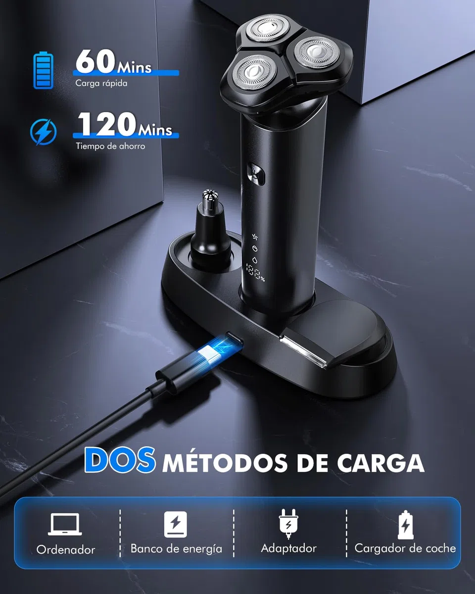 Afeitadora Eléctrica Hombre, 3D Afeitadora Eléctrica Hombre, Máquina de Afeitar Barba