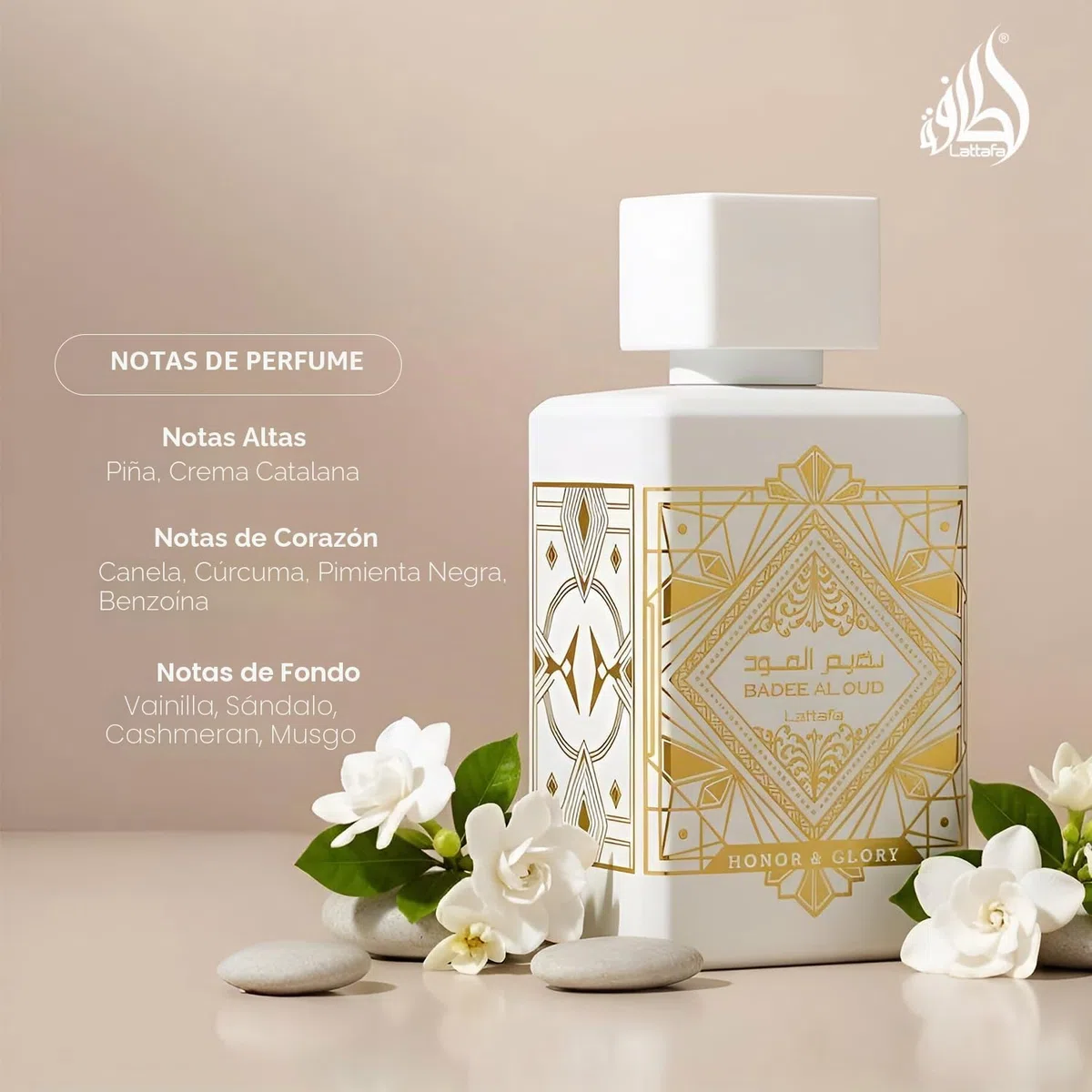 Lattafa Badee Al Oud Honor & Glory Eua De Parfum Nicho Dubái 100ml | Fragancia de larga duración