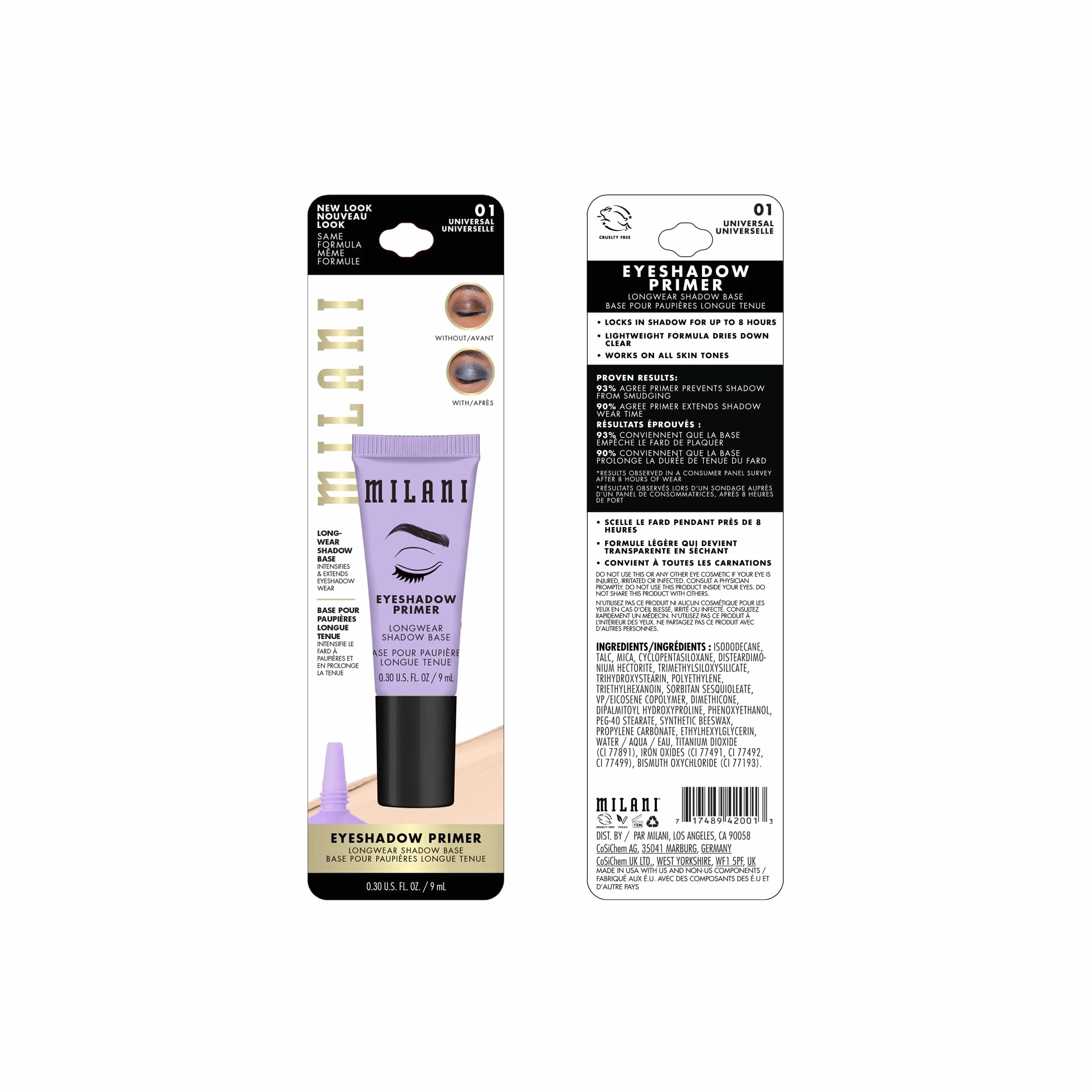 Milani Eyeshadow Primer - color nude, 1er Pack (1 x 1 pieza)