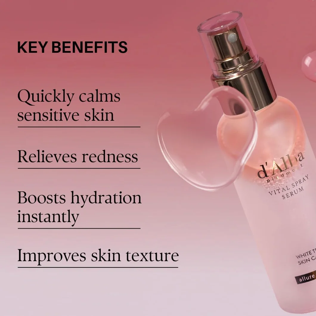 d'alba | Sérum en aerosol italiano con trufa blanca, vitalizante, brillante, hidratante y calmante, en aerosol facial, solución para pieles rojas y sensibles, Vital, skincare coreano