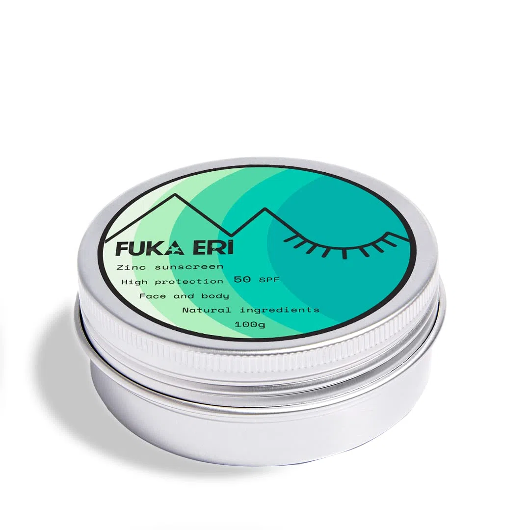 Protector Solar Mineral SPF50 con Óxido de Zinc No Nano – Resistente al Agua y Sudor – Protector solar facial y corporal – 100g | FUKA ERI