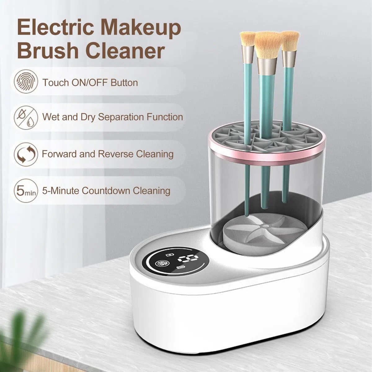Maquina Limpiadora de Brochas de Maquillaje Máquina de Almacenamiento de Brochas de Maquillaje Limpiador Brochas Electrico Limpiador Eléctrico Brochas de Maquillaje Limpieza de Brochas de Maquillaje