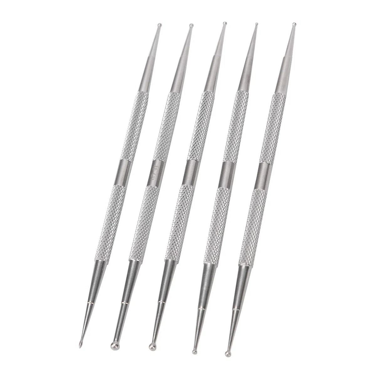 5 uds, 2 vías, herramienta de bolígrafo de puntos, doble cabeza, bolígrafo de punteado para decoración de uñas, bolígrafo de pintura de uñas de acero inoxidable, bolígrafo de decoración DIY