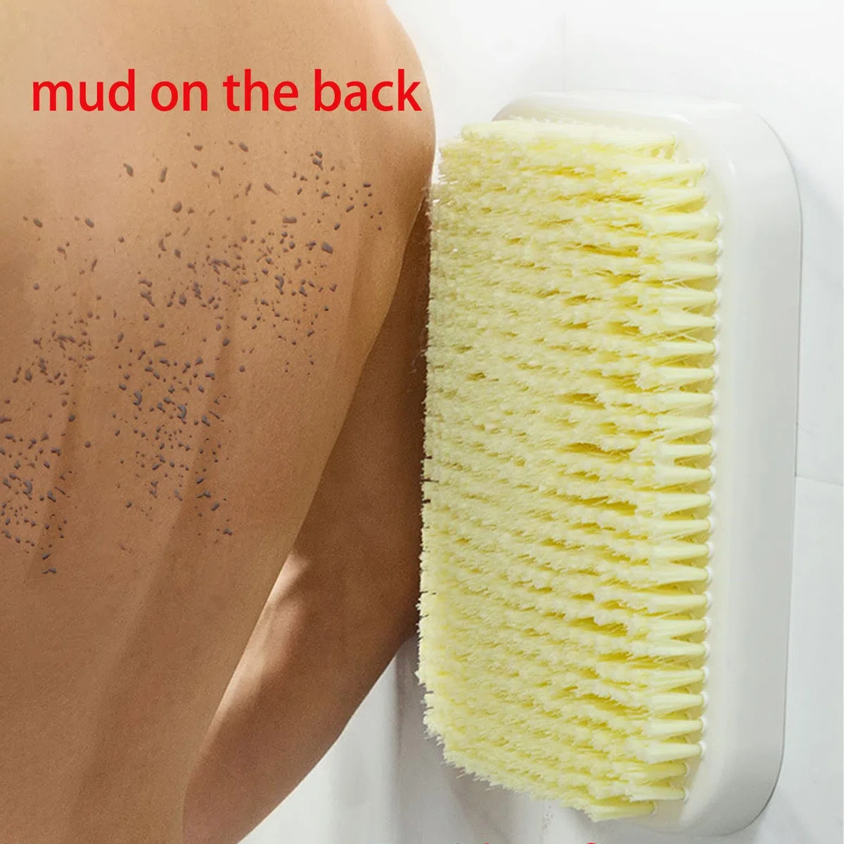 Limpiador de espalda montado en la pared para ducha, cepillo corporal exfoliante, arandela trasera de silicona manos libres para limpieza profunda y masaje, adecuado para hombres y mujeres