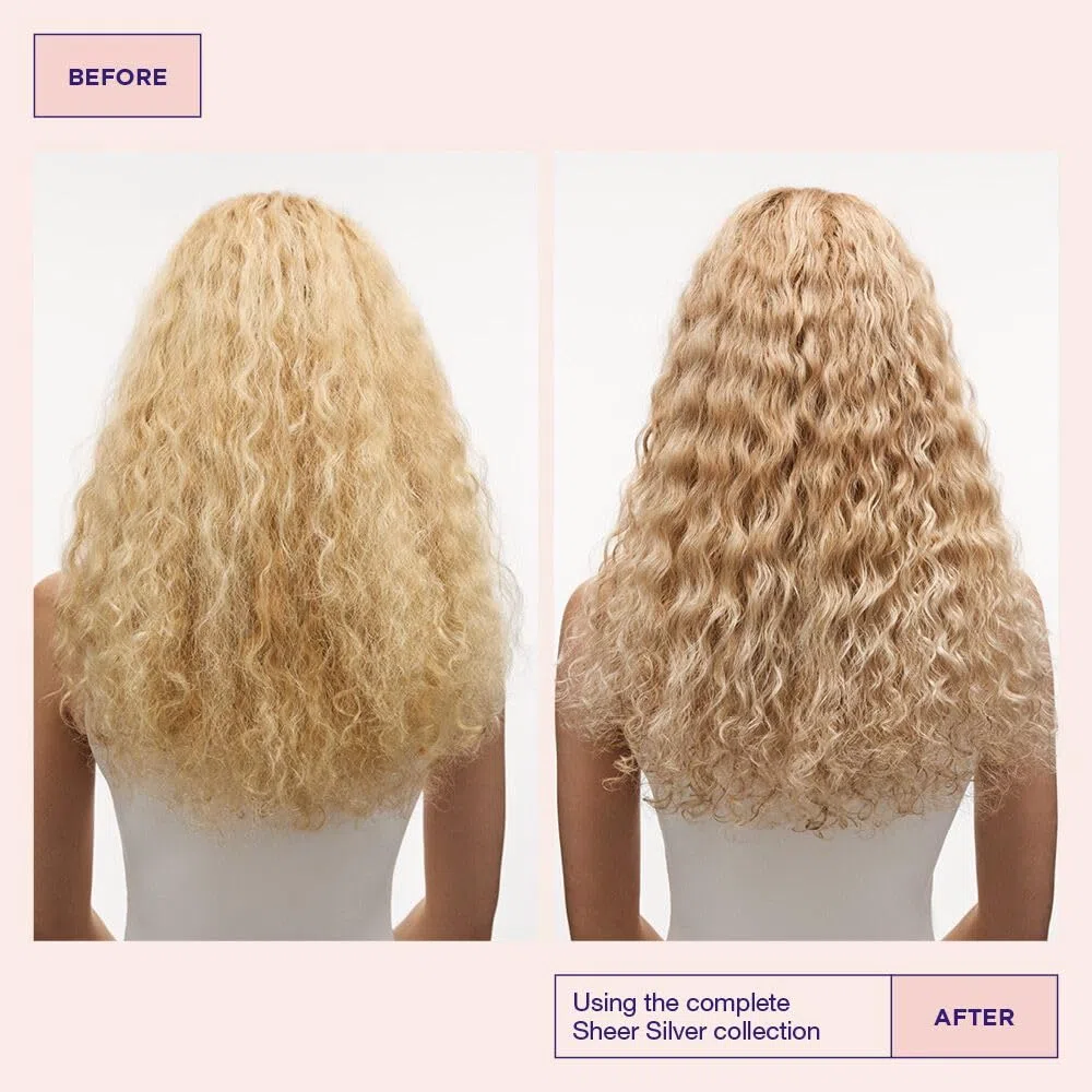 Maria Nila Sheer Silver, Neutraliza los tonos dorados, Los pigmentos violetas aportan un tono frío, 100% vegano y libre de sulfatos/parabenos