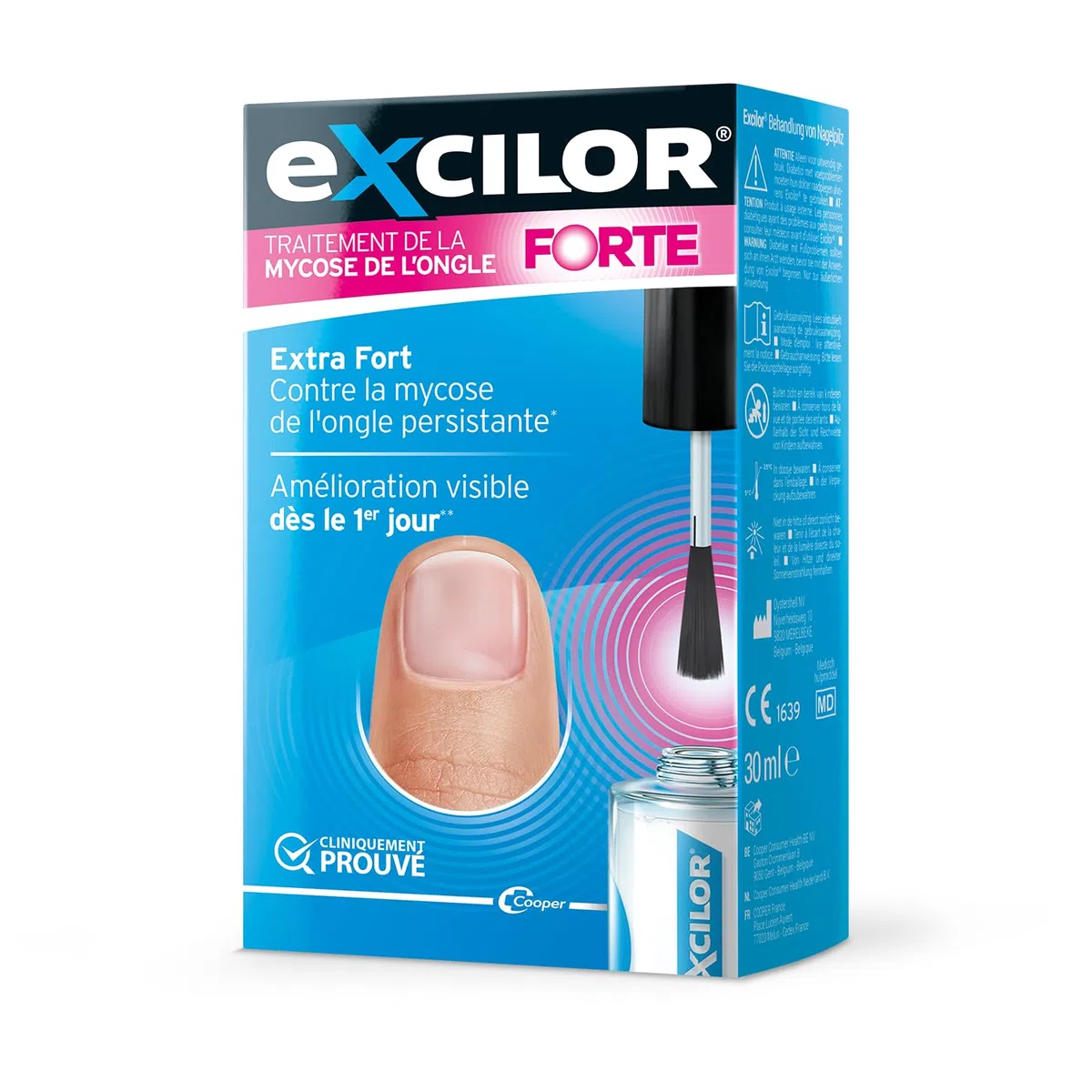 Excilor - Forte - Tratamiento de la micosis de las uñas - Contra la micosis de las uñas persistente - Fácil aplicación con pincel - Sin limar - Clínicamente probado - 30 ml
