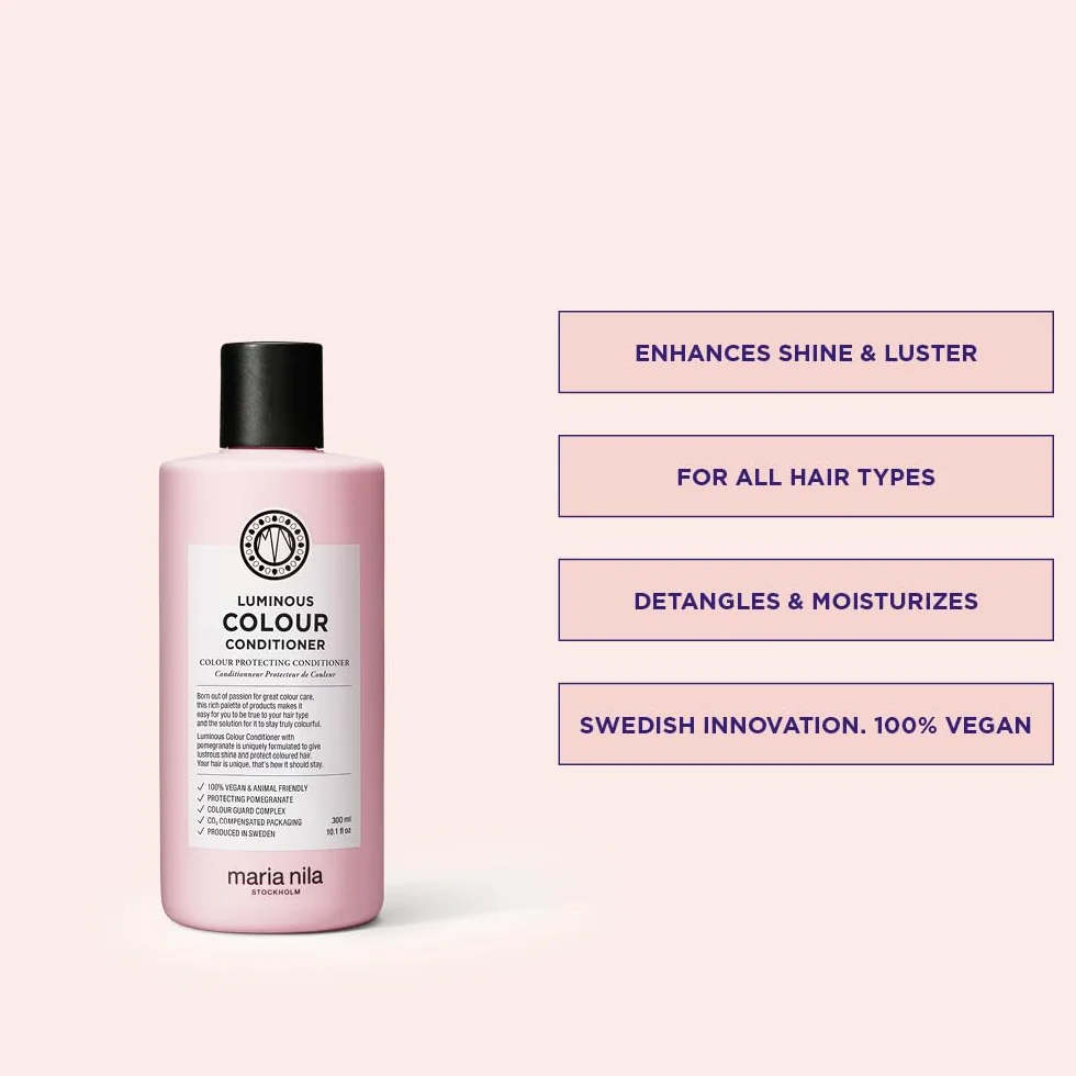 Maria Nila Luminous Colour, Reduce la pérdida de color con los lavados, La granada combate la deshidratación, 100% vegano y libre de sulfatos/parabenos