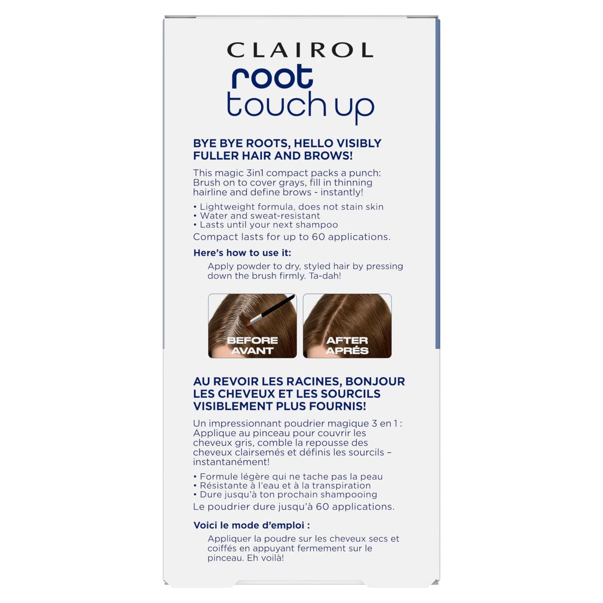 Clairol Root Touch-Up - Polvo corrector de retoque de raíces, marrón medio, 1 unidad