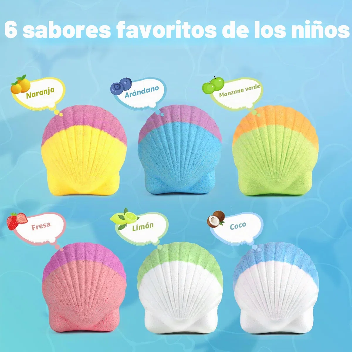 Bombas de baño para niños con sorpresa en el interior, 6 bombas de baño orgánicas para niñas y niños de 3 a 12 años, set de regalo de bombas de baño para cumpleaños con pulseras de sirena