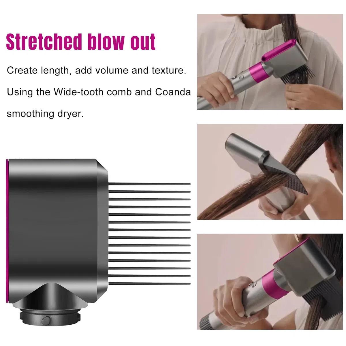 Boquilla de fijación para secadora con peine para Dyson Airwrap Styler HS01 HS05, accesorios para peinar el cabello