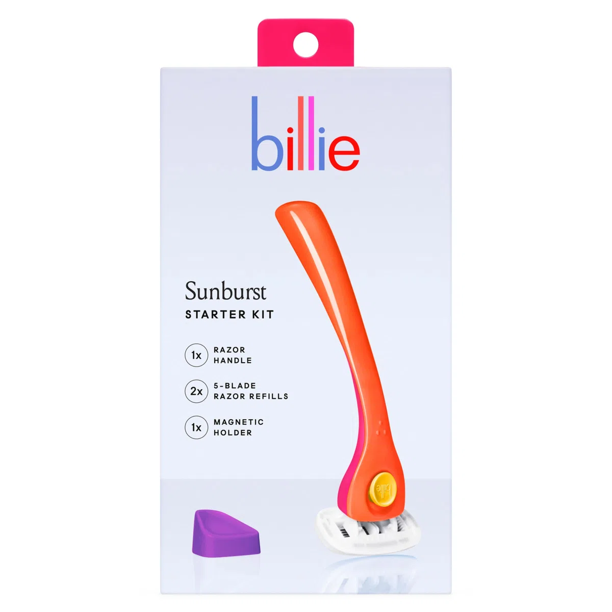 Billie Kit de afeitado para mujer - Maquinilla de afeitar para mujer + 2 recambios de maquinilla de afeitar de 5 cuchillas + soporte magnético - Sunburst